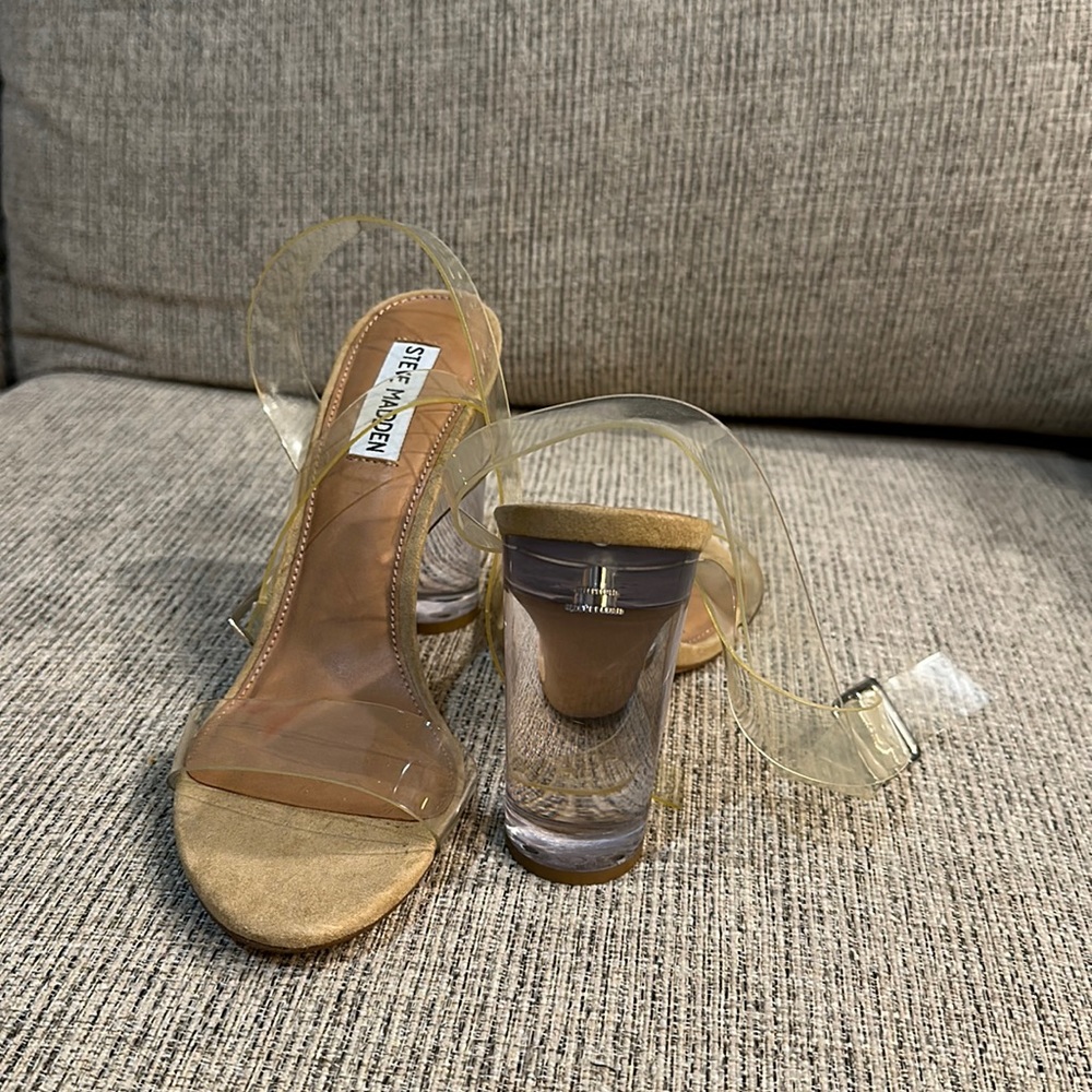 Steve Madden clear strap heels, NWOT